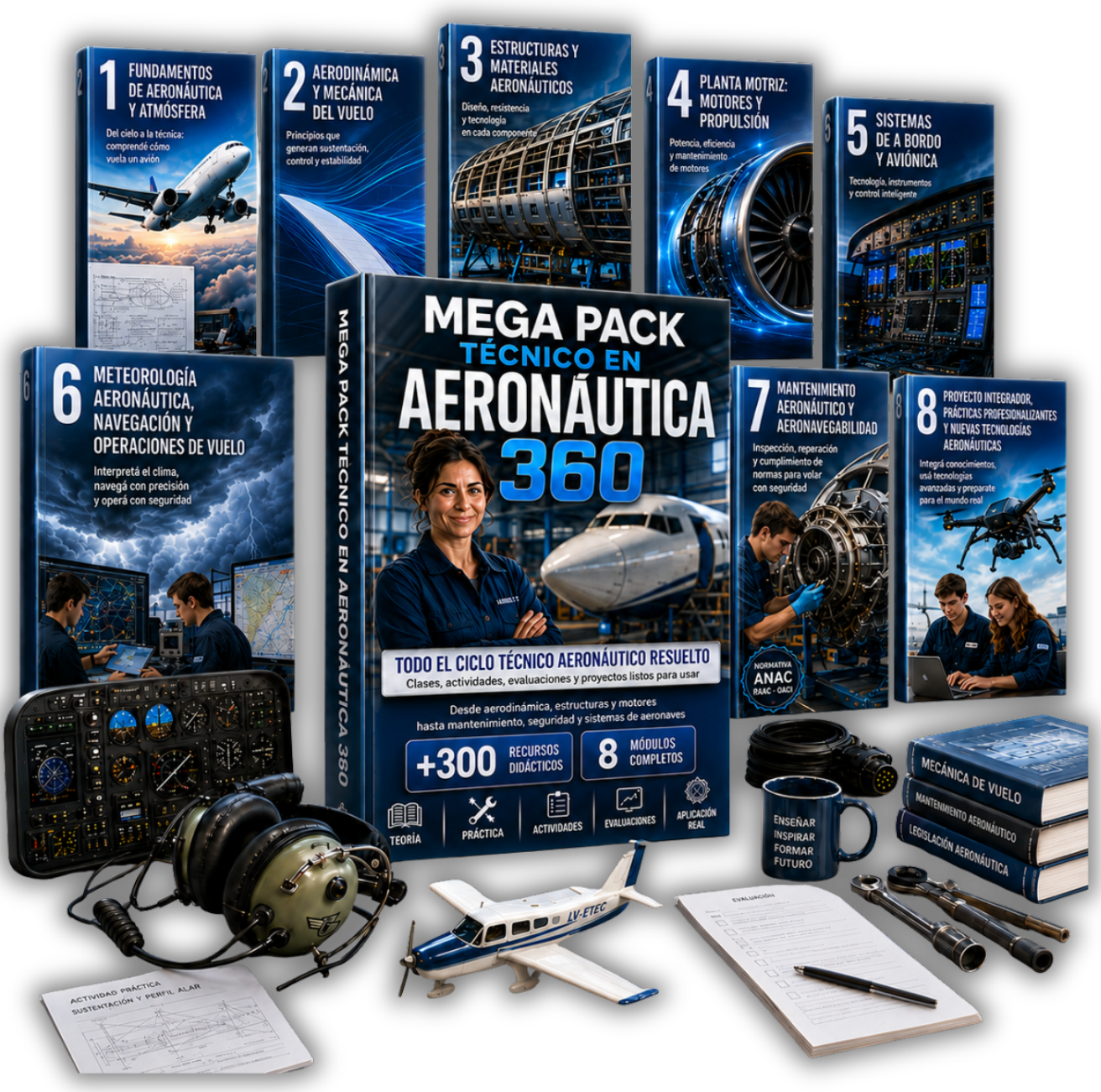 MEGAPACK TECNICO EN AERONATICA 360 + PACK MAESTRO AVANZADO