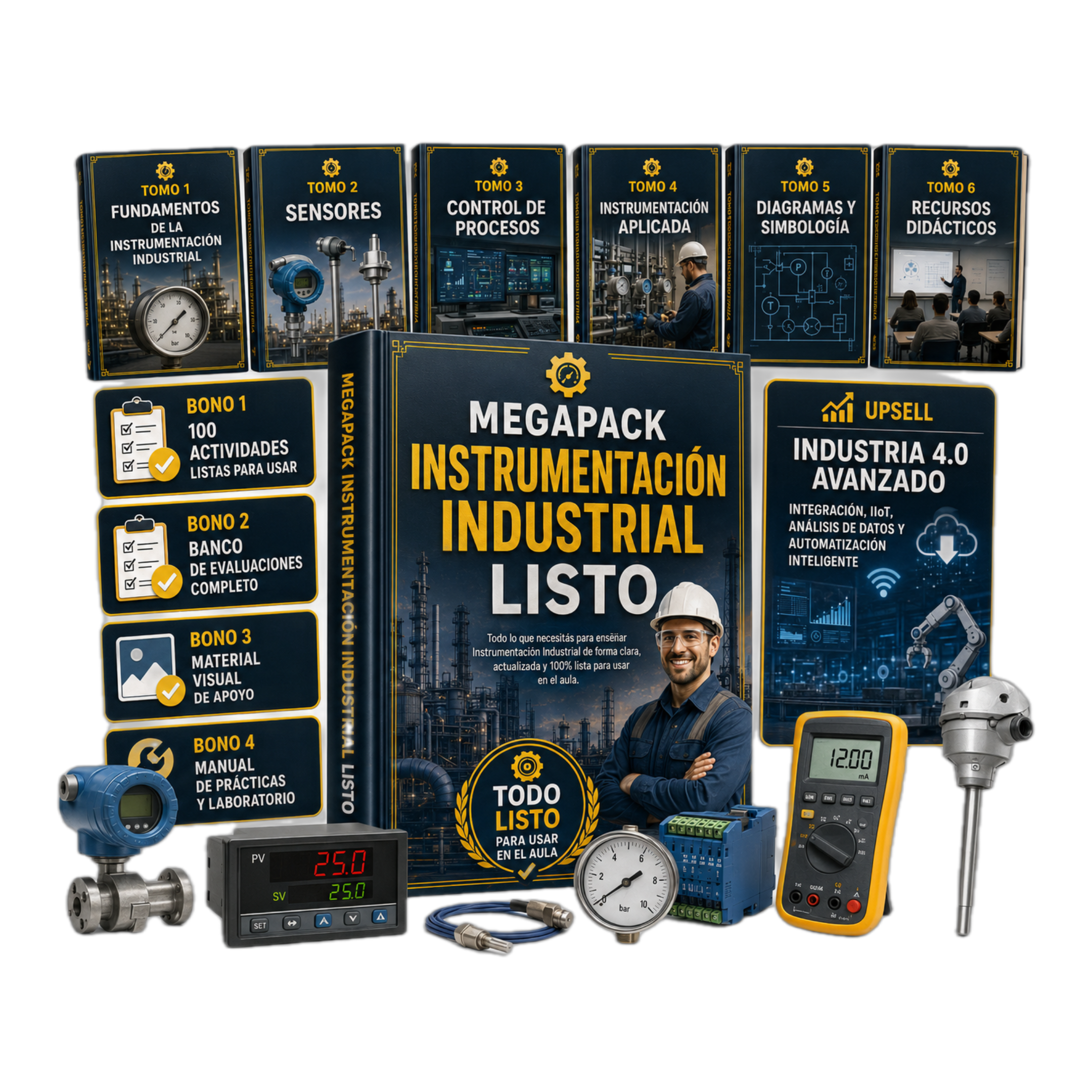 MEGAPACK INSTRUMENTACIÓN INDUSTRIAL LISTO + UPSELL PREMIUM